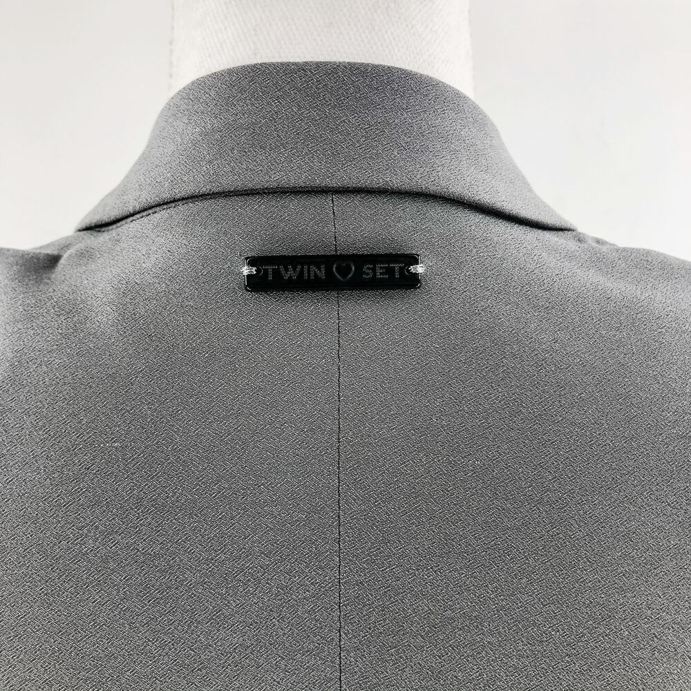 Twin Set Italy Suit Jacket Blazer Grey Jersey Women's Sz S NEW $680 - Picture 7 of 9